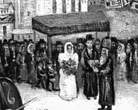 J&uuml;&uuml;dsches Poor &uuml;nner de "Chuppa"