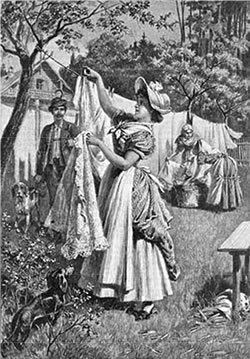 Wäsche-Romantik in de "gode" ole Tied