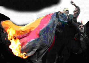 De d&uuml;&uuml;tsche Fahn brennt