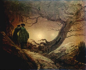 Twee Frünnen in'n Maandschien. Vun C.D.Friedrich