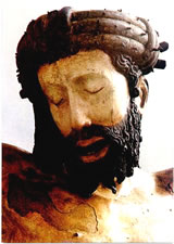 Bernt Notke: Jesus an't Krüüz. Klick op to'n Vergröttern!