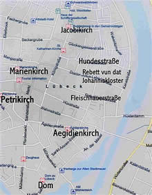 Koort vun dat Rebett vun't Johanniskloster. Klick op to'n Vergröttern!