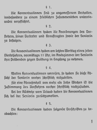 Huusordnung vun'n Fruunskonvent. Klick op to'n Vergröttern!