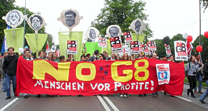 De Linke op de Demo. Klick op to'n Vergröttern!